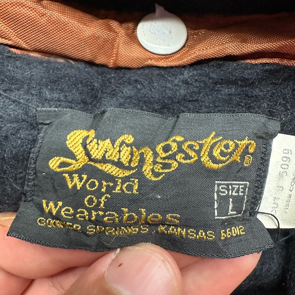 Vintage 70s 80s Swingster asgrow Coach Snap Button Lined Jacket Mens Large Brown - Picture 3 of 13
